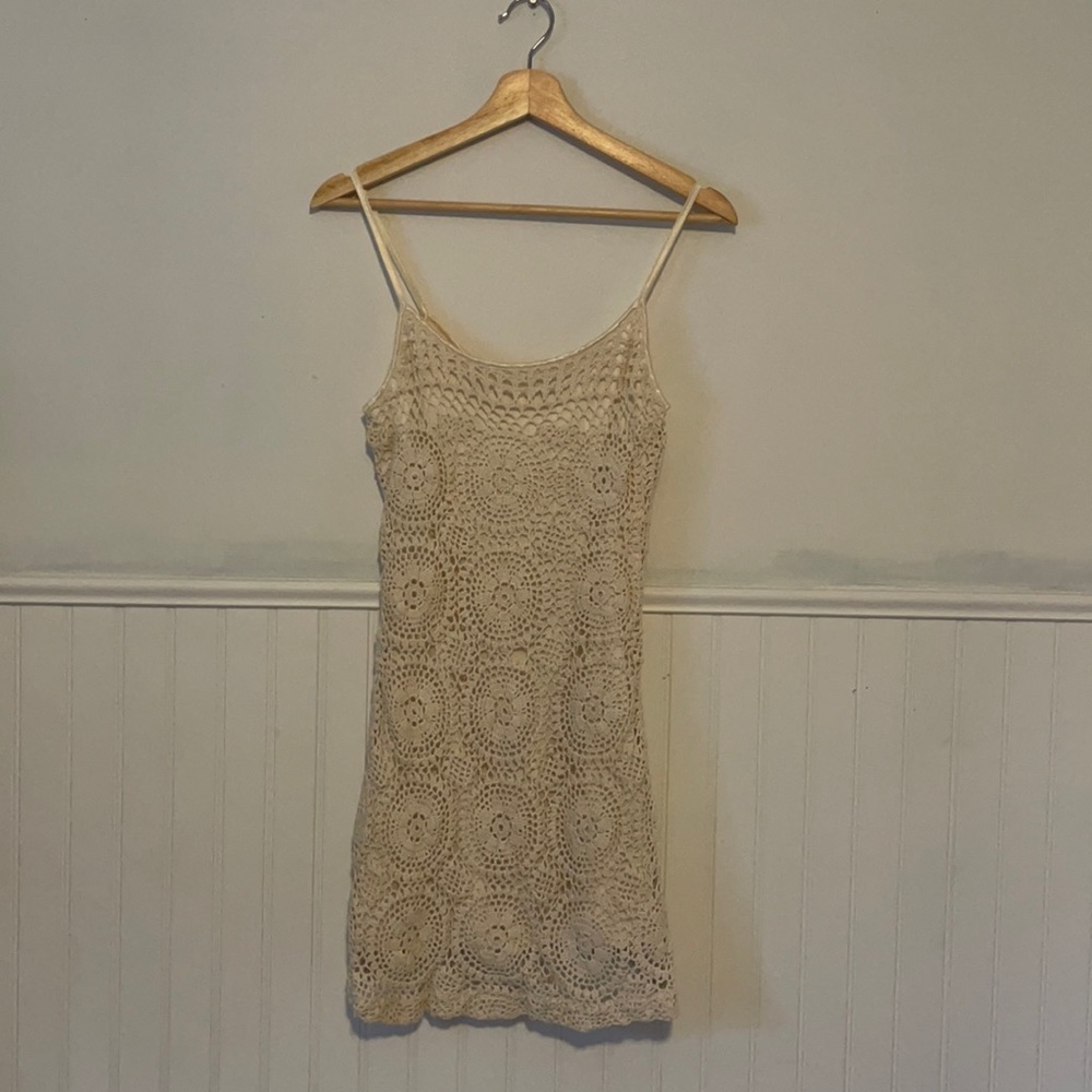 5-7-9 vintage Crochet mini dress